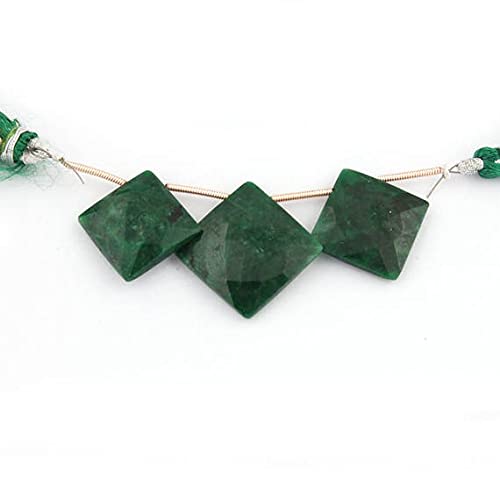 Émeraude briolette LKBEADS perle carrée verte facettée pour fabrication bijou fait main