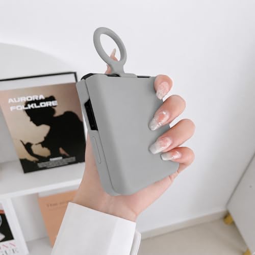Image of MIDOS Back Cover Compatible with Samsung Z Flip 3 Case Liquid Silicone Full Protection Kickstand Ring Holder Shock Proof Back Cover for Samsung Galaxy Z Flip 3 (Grey)