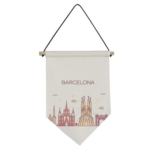 Drapeau de Barcelone Espagne toile à suspendre idée cadeau souvenir