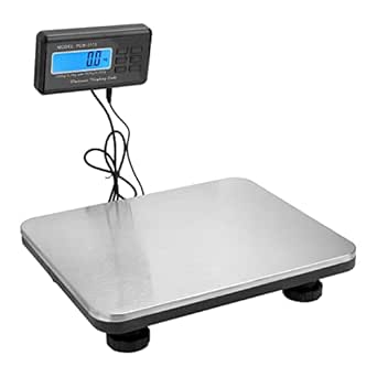 Paketwaage Fleischwaage mit Zählfunktion Plattformwaage Edelstahl Waage bis 300 kg Externes Beleuchtetes LCD Wand Display Digitalwaage Plattformgröße 36cmx30cm