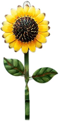 Morning View Sunflower Key Holder Metal Wall Mounted Sunflower Key Hook, Flowers Coat Rack, Durable Robe Rack, Decorative Hat Rack Towel Rack For Home Decor #TOP16