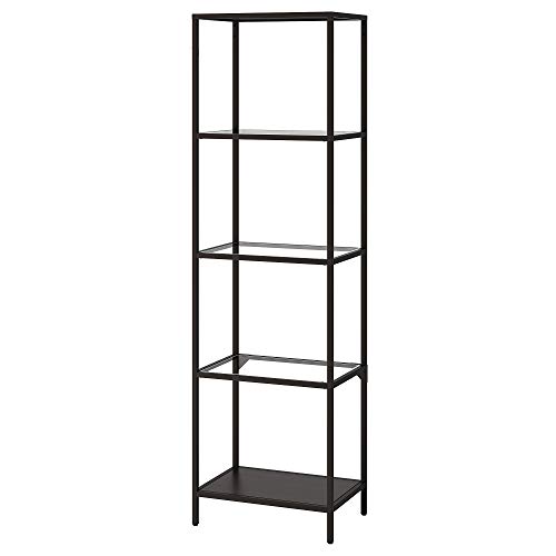 Étagère IKEA Vittsjö noir et marron en verre de 51x36x175 cm