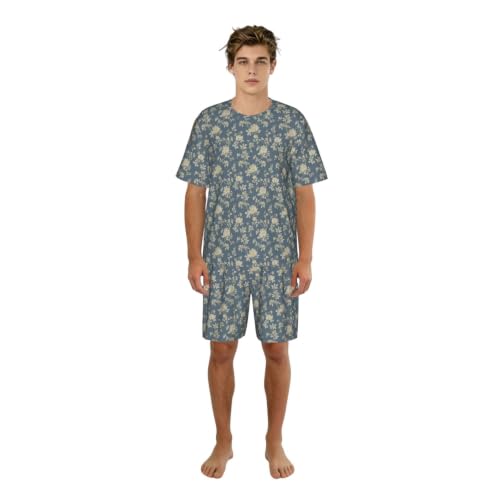 Pyjama à manches courtes hommes vêtements de nuit doux et extensibles