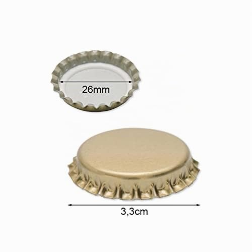 Virsus Tappi a Corona Non Perforati per Bottiglie di Birra, Vino e per la Chiusura di Qualsiasi Bottiglia Standard Diametro 26 mm varie quantità (500)