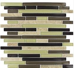 MS International Aspen Interlocking 12 in. x 12 in. Mosaic Glass-Stone Floor and Wall Tile - Box of 5 sqf