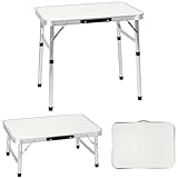 QWORK® 60 x 45 cm Klappbarer Campingtisch, Tragbarer Picknicktisch für Innen- und Außenbereich,2 verstellbaren Höhen 26 cm/55 cm