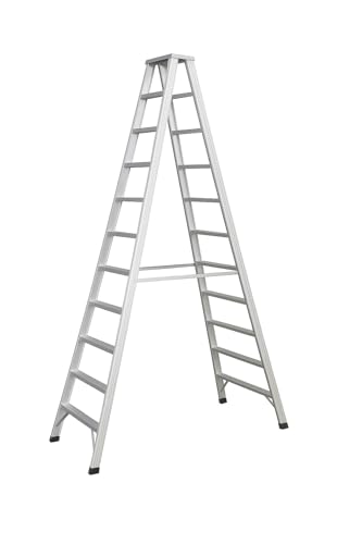 Image of Venus 11ft Double-Side Aluminum Step Ladder | Medium Gauge Foldable Platform Ladder | Anti-Slip, Durable, Ideal for Indoor & Outdoor Maintenance