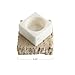 Bloomingville Decorative Marble and Travertine Candle Holder, White and Natural