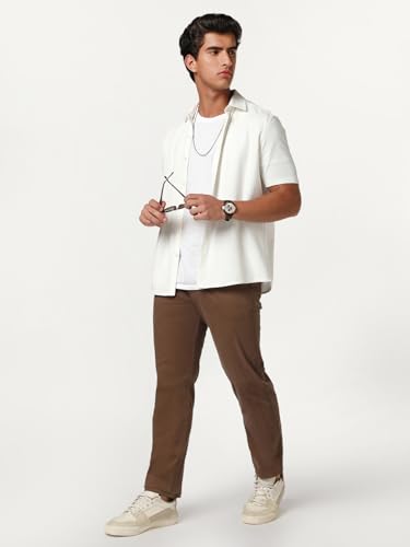 Image of Urbano Fashion Men's Straight Fit Mid Rise Cotton Casual Chinos Trousers Stretch