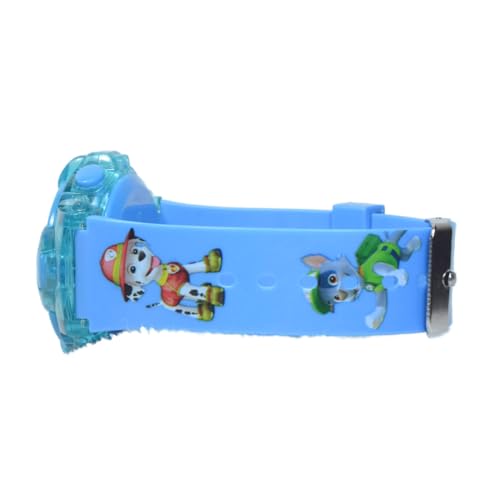 Relógio Infantil Patrulha Canina Digital Com Luz E Musica (Azul Bebê)