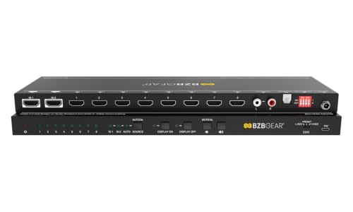 BZBGEAR 2x8 4K UHD HDMI Splitter/Distribution Amplifier w/CEC Turn On/Off TV - BG-UHD-DA2X8