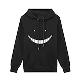 Deductive Life Assassination Classroom Anime Hooded Fleece Sweatshirt (Black, S)