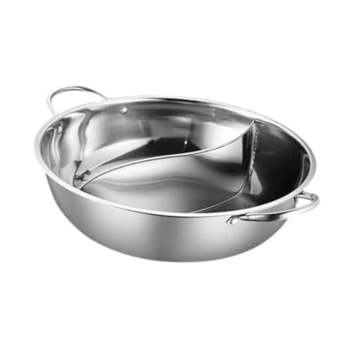 Baoblaze Pentola cinese per hot pot a doppio sapore, pentola per cucina, fornitura per hot pot divisa, padella per hot entrambi i lati, sito Shabu per, 32 Cm