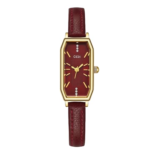 Montre quartz rectangulaire CARLIEN finie la peur de l'eau avec ce cuir étanche