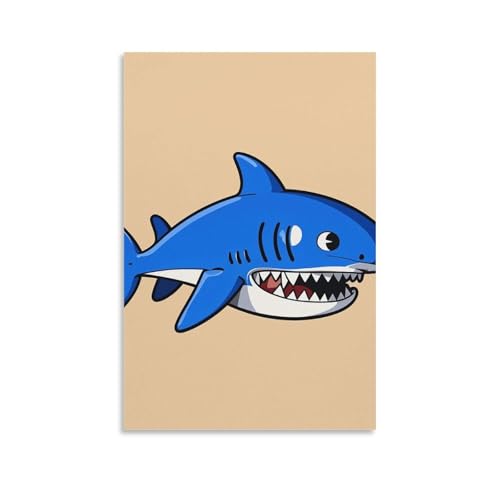 Toile murale requin pour chambre d'enfant et décoration de bureau moderne
