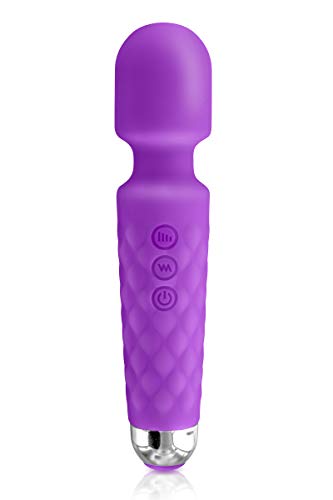 Vibromasseur wand violet USB 20 vitesses étanche pour massage intime femme