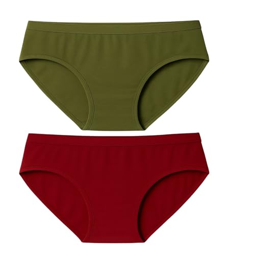 Image of Women's Soft Cotton Mid-Rise Bikini Briefs | Pack of 2 | Seamless Feel | Stretchable & Breathable Everyday Underwear | Comfortable Fit