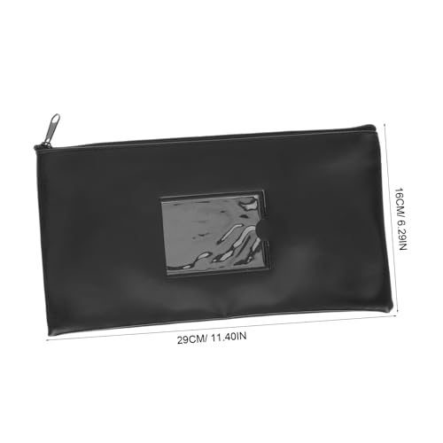 NUOBESTY Bank Deposit Money Bags with Window Compact Zippered Pouch for Cash Coins Documents Versatile PU Storage for Makeup2