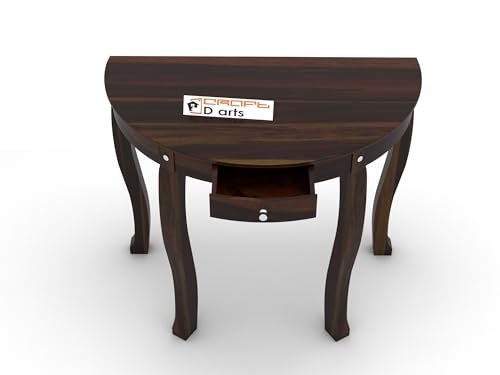 Image of CRAFT D ARTS Solid Sheesham Wood Console Table with Drawer | Modern Entryway Hall Table | Semi-Circular Half Round Accent Table for Living Room, Foyer & Bedroom | Rosewood, Honey