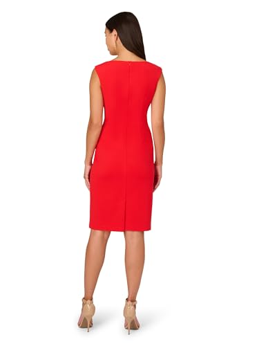 Image of Adrianna Papell Crepe Draped Overlay Dress