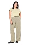 gesteppte Biese Studio Untold Damen große Größen Übergrößen Plus Size Hose, Wide Legs, Fischgrat, Elastikbund palmen grün 42+ 834498430-42+