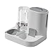 Automatic Pet Feeder Waterer, Pet Bowl Compact Feeding Station Cat Dog Feeder Water Dispenser, Gray