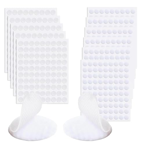 ZMaglorian Klettpunkte selbstklebend 10mm, 1080 Stück (540 Paare) Klettklebepunkte mit starkem Haken- und Flauschklett, Ruck-zuck Haftpunkte für Foto, Textil & DIY Bastelbedarf
