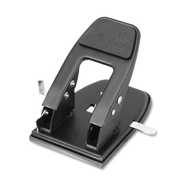 Officemate 2-Hole Punch - 50 Sheet Capacity, Paper Punch with Adjustable Paper Guide & Easy Clean Chip Tray, Ergonomic Padded Handle, Medium Duty Design, Black