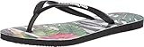 Havaianas Kid's Slim Tropical Floral Flip Flop Sandal, Black/Black/Imperial Palace, 2 M US Little Kid