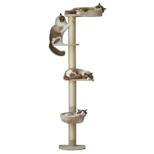 Torre rascador para gatos multifuncional 80.31 pulgadas miniatura 1