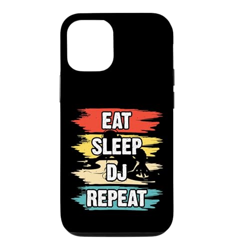 Eat Sleep DJ Repeat ���g�� �^�[���e�[�u�� DJ �X�}�z�P�[�X iPhone 12/12 Pro �p