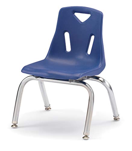 Image of Jonti-Craft Berries 8140JC1112 Stacking Chair with Chrome-Plated Legs, 10 inch Height, Navy