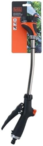 BLACK+DECKER Blumenampel - Gießstab - Pflanzensprühgerät Langer Griff - 9 Ständer - 50 cm - Schwarz/Orange
