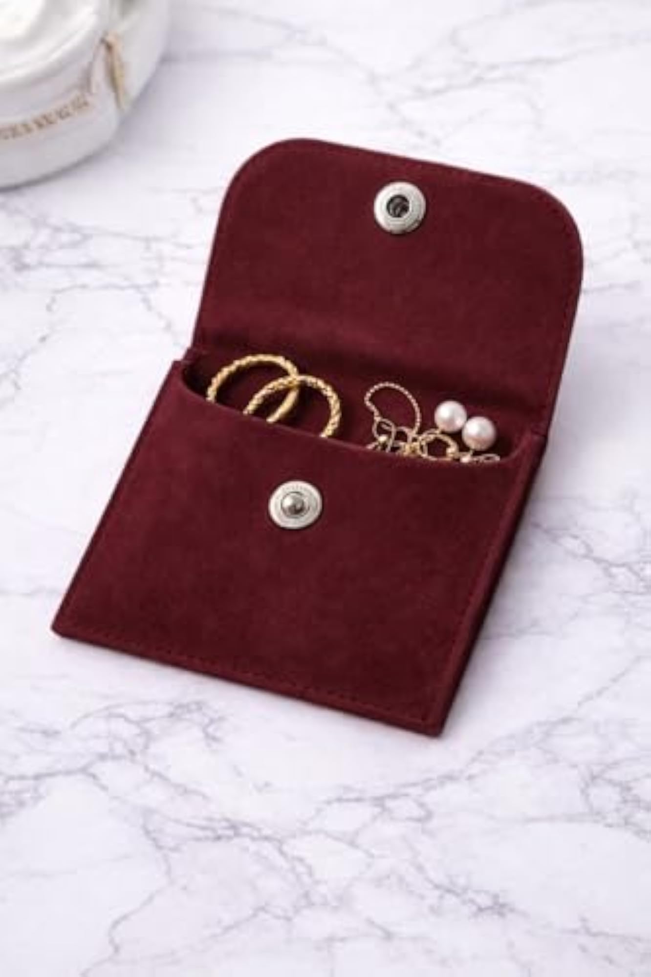 Premium Microfiber Velvet Jewellery Pouch with Button Closure