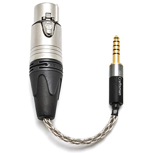 44mm-Balanced-Male-to-4-Pin-XLR-Balanced-Female-Portable-Headphone-Adapter-Cable-6N-Single-Crystal-Silver-Headphone-Jack-Convert-Cable-for-Audio-Players-with-25mm-Ports