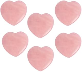 ideayard Rose Quartz Heart Stone 73-75mm Big Pink Healing Crystal Natural Gemstone Reiki Chakra Stress Relief Therapy and Home Decoration