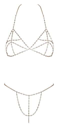 Cottelli Accessoires Ensemble de Chaînes pour femme Gold One Size