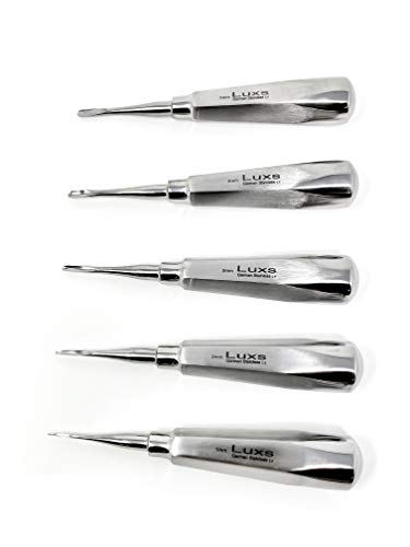 Cynamed Dental Luxating Surgical Root Elevator Premium Set Of 5 - Straight Tip Sizes Include 1Mm, 2Mm, 3Mm, 4Mm, And 5Mm #TOP18