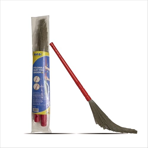 GEBI's Foldable Broom: The Ultimate Dust-Free Cleaning Tool (red) - 1pc