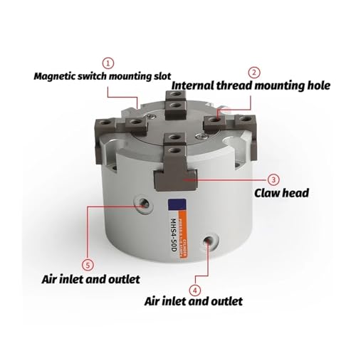 Pince pneumatique en aluminium MHS3-25D usinée pour haute performance - 4