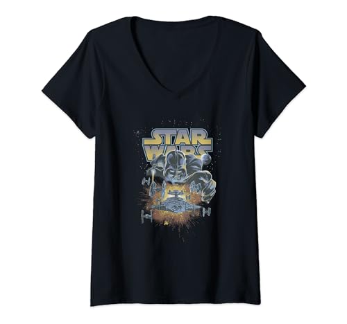 Star Wars Darth Vader Empire Galactic Assault V-2 V-Neck T-Shirt Mode Geek Homme