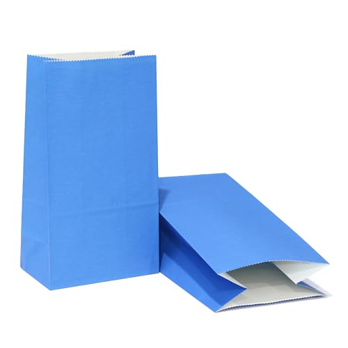 ADIDO EVA 80Pcs Party Favor Bags Small Paper Lunch Bags Royal Blue Goody Bag for Wedding Kid’s Birthday Party 5.1x3.1x9.4 Inch