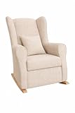 KHALMA HOME Sillón de Lactancia Balancín Moderno + Cojín Decorativo | Sillón Mecedora para Amamantar, Butaca de Lactancia Cómoda y Fácil Limpieza | Ideal para Bebé, Dormitorio y Salón. (Beig)