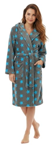 Brandsseller Damen Bademantel mit Sternen - in den Größen: S/M - in der...