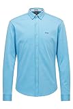 camisa estampada azul hombre combinar Cuello abotonado BOSS Biado_r Camisa, Azul, S para Hombre