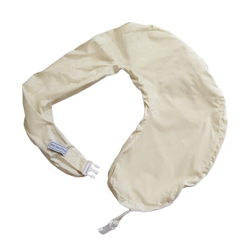 Image of My Brest Friend Organic Cotton Deluxe Nursing Pillow Cover - Slipcovers For Baby - Adjustable Fit, Easy Care, Durable - Original Nursing Pillow Not Included, Organic Cream