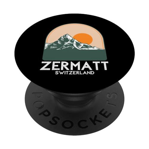 Zermatt Souvenir Zermatt PopSockets Swappable PopGrip, Black