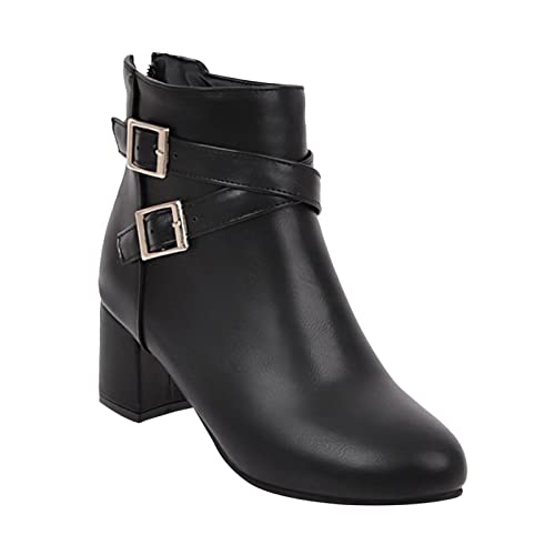 Bottines d'hiver femme à talon bloc idéales pour le bureau et les sorties