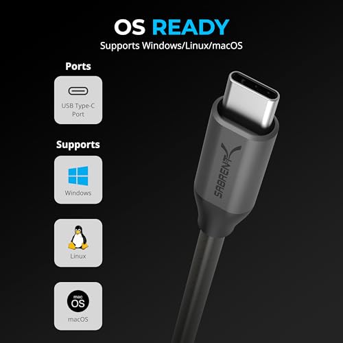 image for SABRENT USB-C to DB9 Serial RS-232 Adapter Cable 6FT, Prolific PL2303G