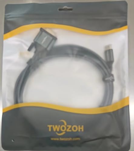 Twozoh Cavo Mini HDMI a VGA 3M, Placcato oro e
